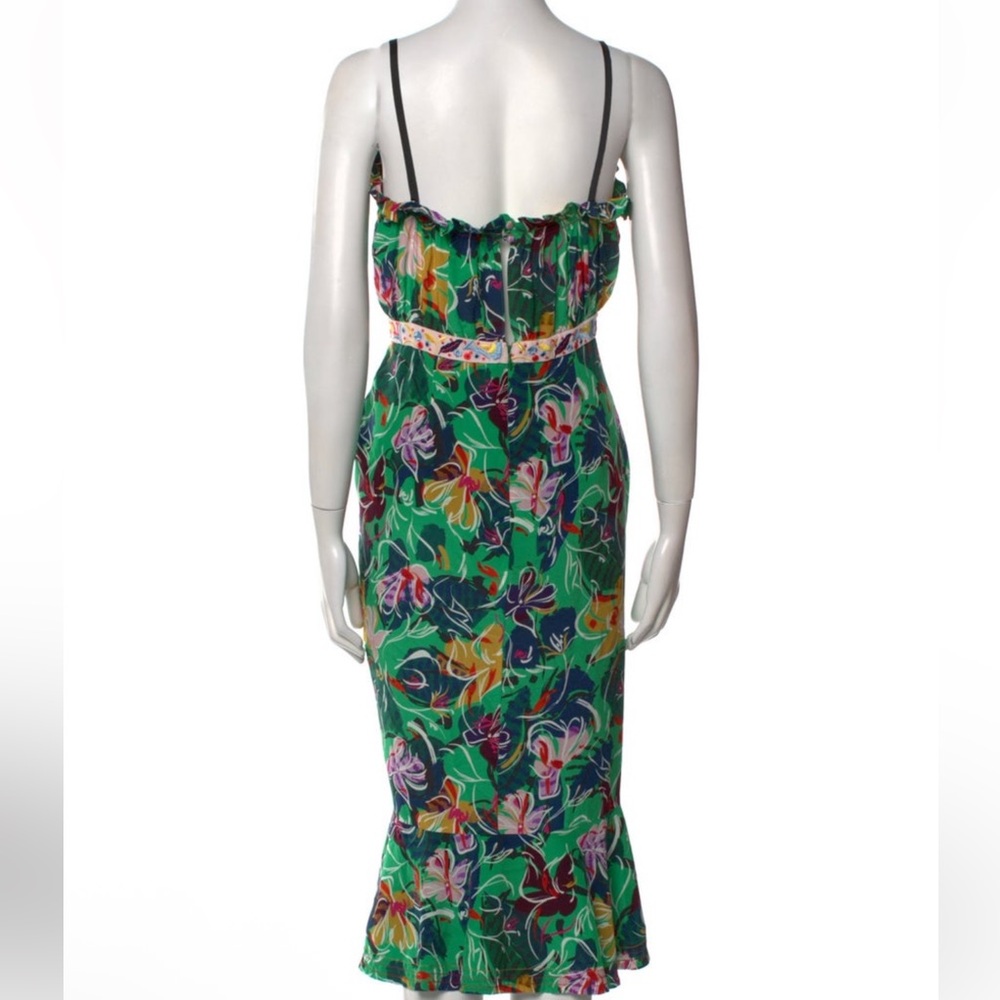 Saloni Jennie Emerald Green Floral Midi Dress - Picture 7 of 8